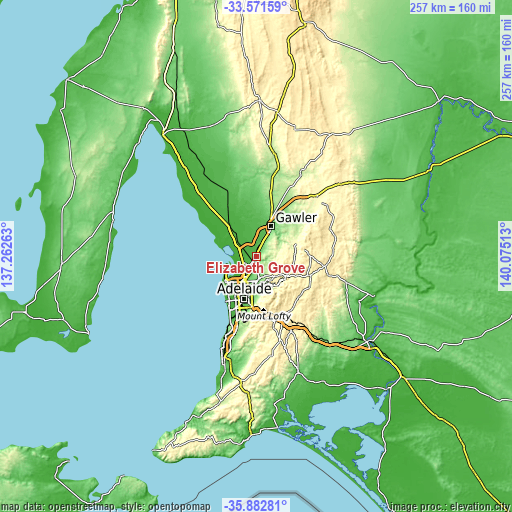 Topographic map of Elizabeth Grove