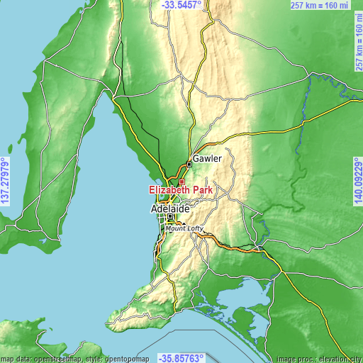 Topographic map of Elizabeth Park