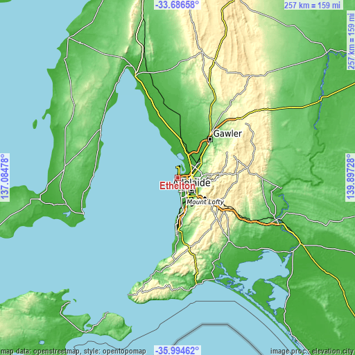 Topographic map of Ethelton