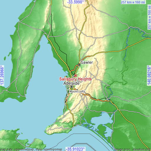 Topographic map of Salisbury Heights