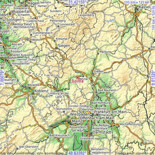 Topographic map of Solms