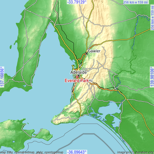 Topographic map of Everard Park