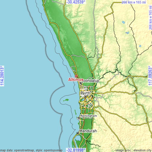 Topographic map of Alkimos