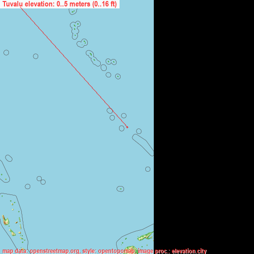 Tuvalu on topographic map
